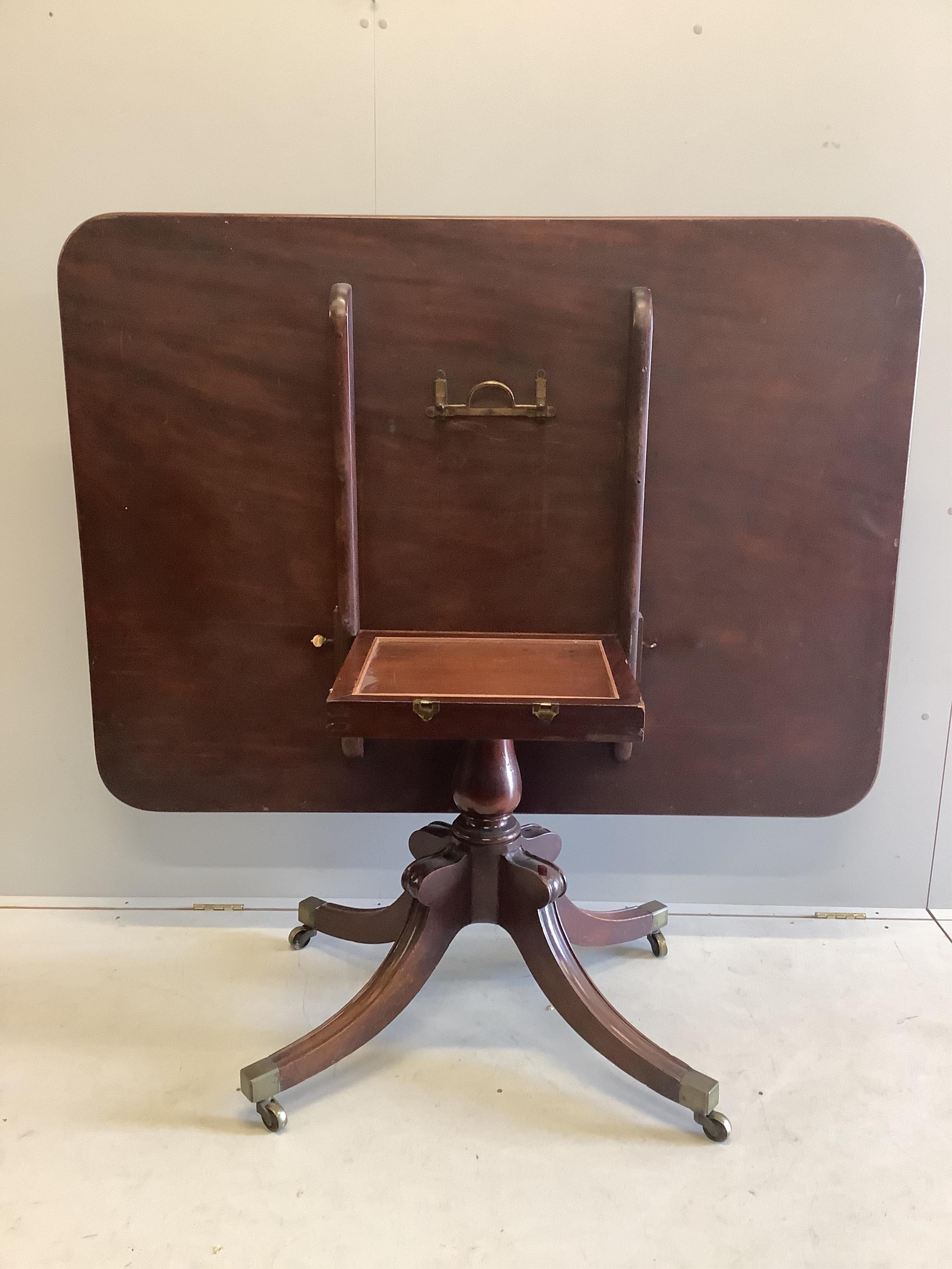 A George IV mahogany rectangular top breakfast table, width 153cm, depth 112cm, height 70cm